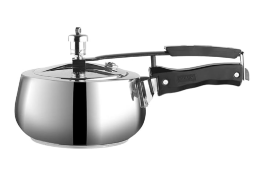 Vinod Europa Stainless Steel Inner Lid Pressure Cooker - 2 Litre | Handi Shape | Sandwich Bottom Cooker | Induction and Gas Base | ISI and CE certified - 2 Years Warranty